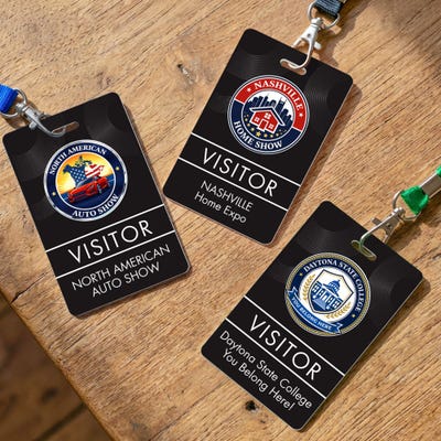 Reusable Visitor Pass with Custom Logo - alternate view