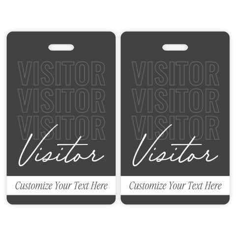 Outline Pattern Visitor Badge - Custom Text Field