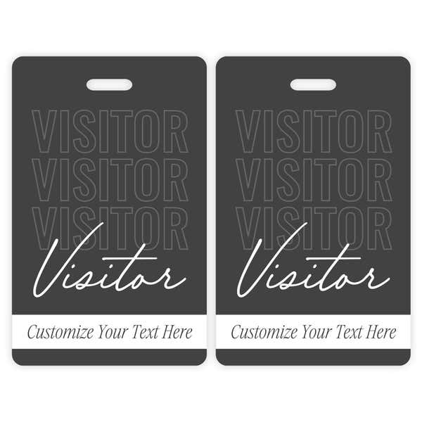 Outline Pattern Visitor Badge - Custom Text Field
