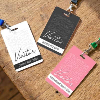 Outline Pattern Visitor Badge - Custom Text Field - alternate view