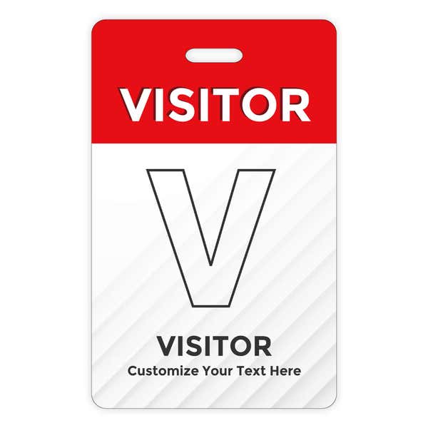 Reusable Visitor Pass with Custom Text
