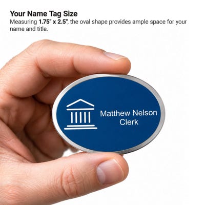 Law Office Oval Premier Name Tag - alternate view