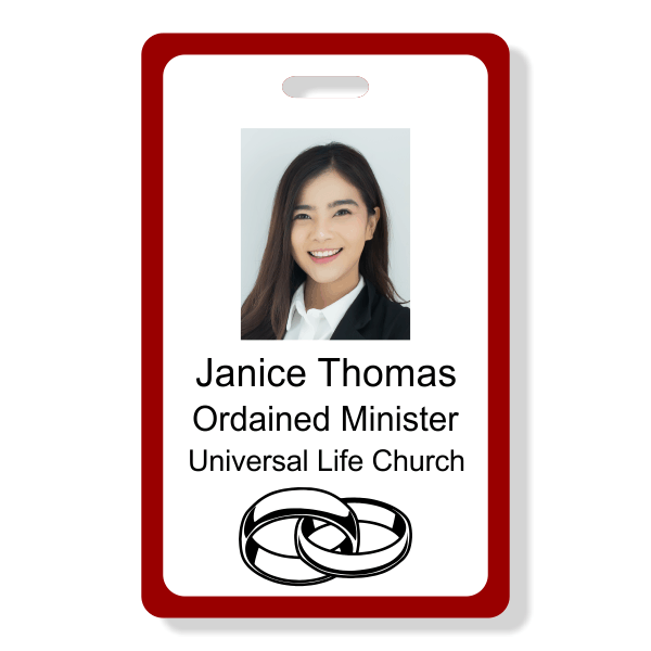 Ordained Minister Vertical Name Badge