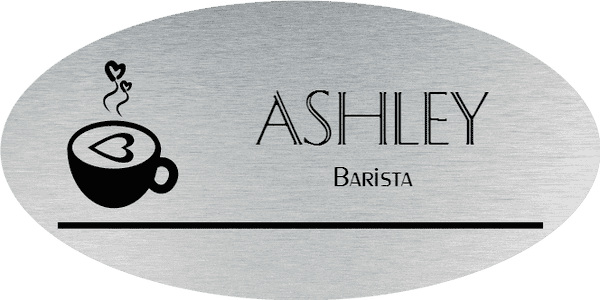 Latte 2 Line Oval Name Tag
