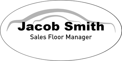 Oval Color Car Dealer Name Tag