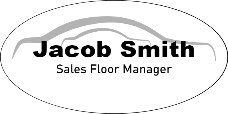 Oval Color Car Dealer Name Tag