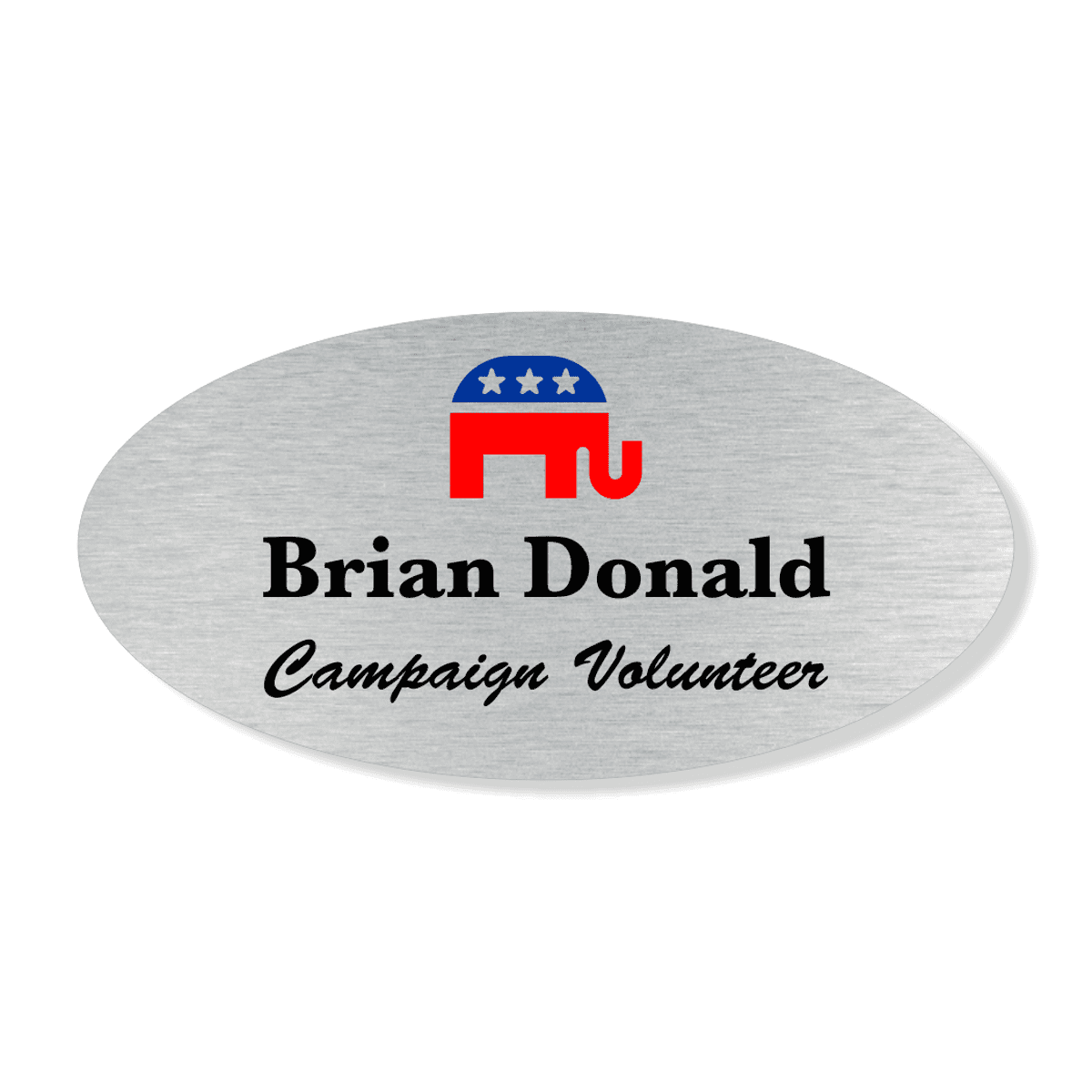 Oval Color Elephant Political Name Tag