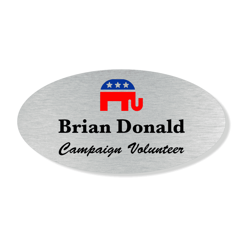 Oval Color Elephant Political Name Tag