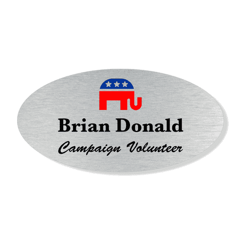 Republican Party Full Color Oval Name Tag