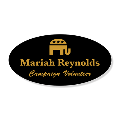 Oval Engraved Conservative Political Name Tag