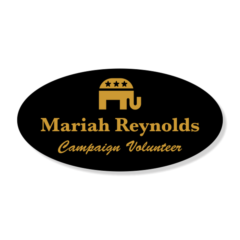 Oval Engraved Conservative Political Name Tag