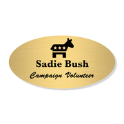 Democratic Party Engraved Oval Name Tag