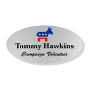 Democrat Full Color Oval Name Tag