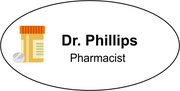 Oval Pharmacy Name Tag 
