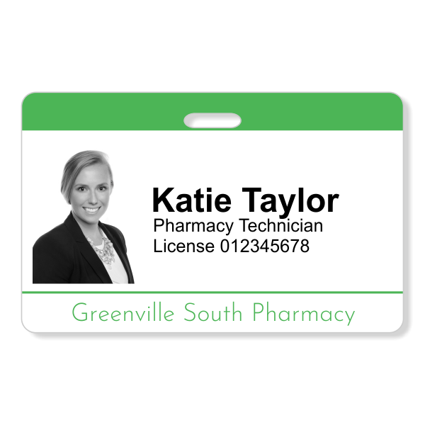 Pharmacy  Horizontal Photo ID Badge 