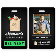 Black Custom Full Color Delivery Shopper Photo ID