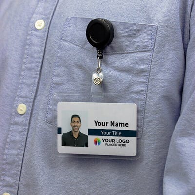 Horizontal Photo ID Badge with Logo - alternate view