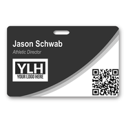 Grey Wave Horizontal Photo ID With QR Code