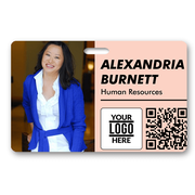 Blush Colored Horizontal Photo ID With QR Code
