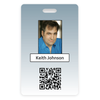 Blue Gradient Vertical Photo ID With QR Code