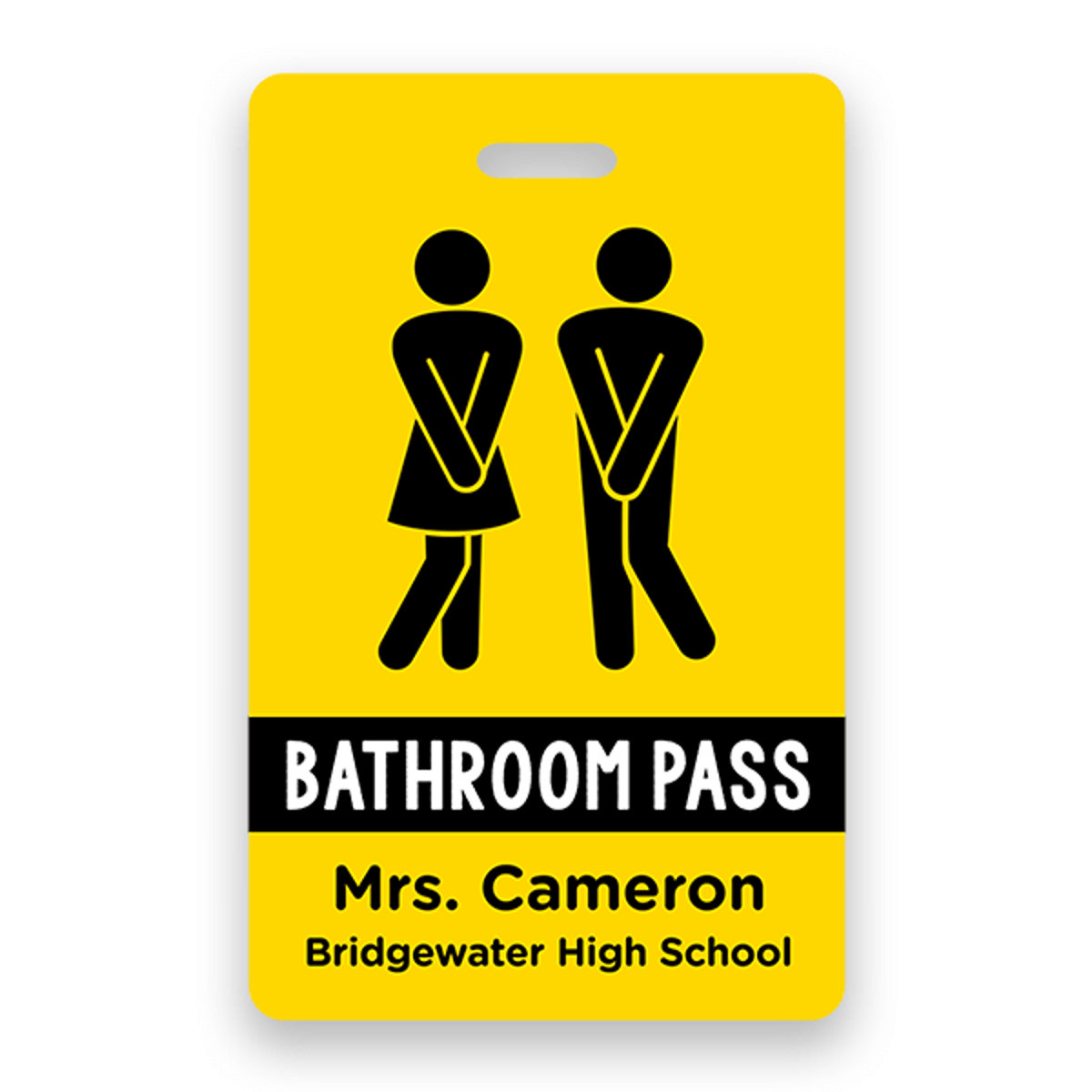Funny School Bathroom Hall Pass Badge