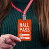 Teacher's Colorful Hall Pass Badge Lifestyle