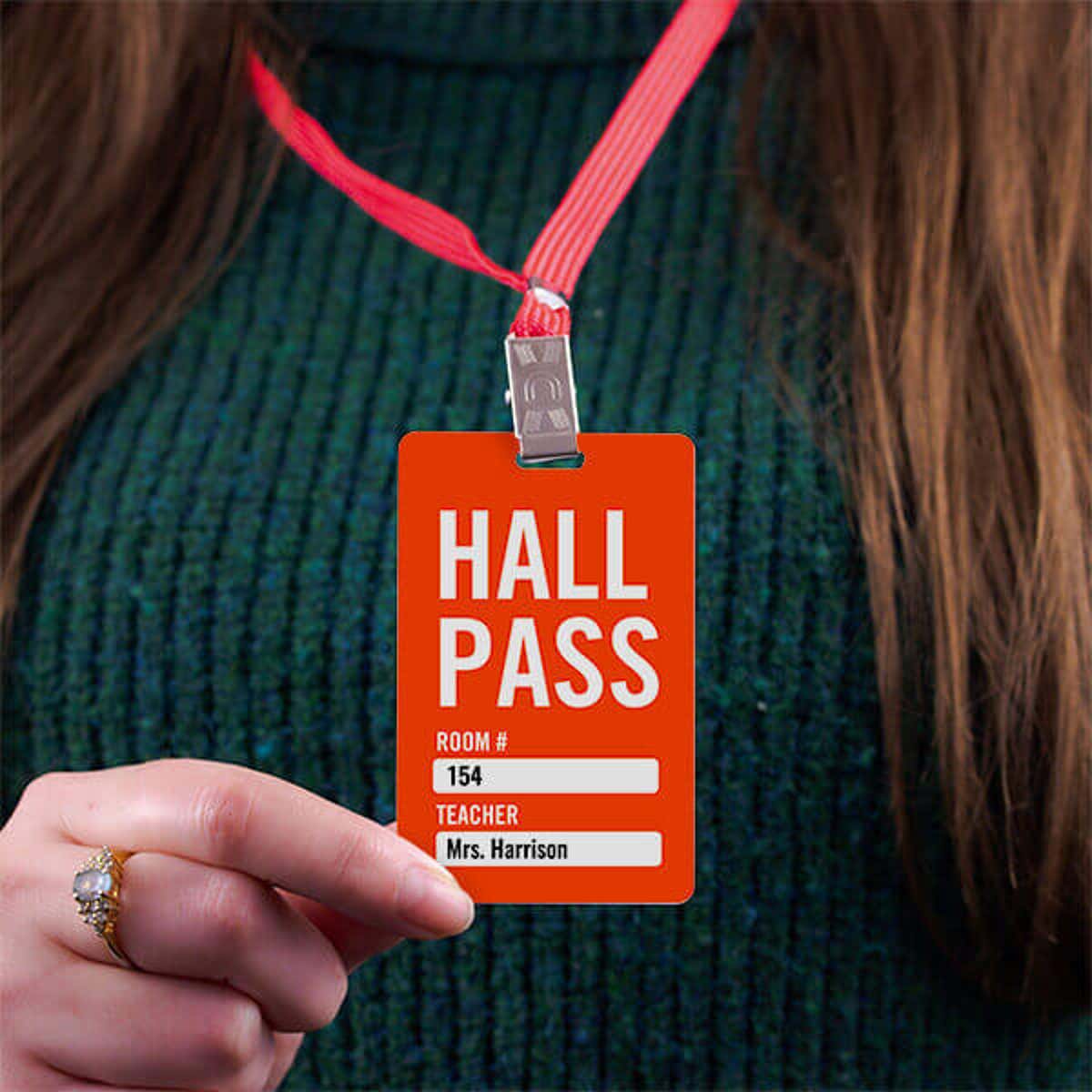 Teacher's Colorful Hall Pass Badge Lifestyle