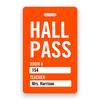 Teacher's Colorful Hall Pass Badge