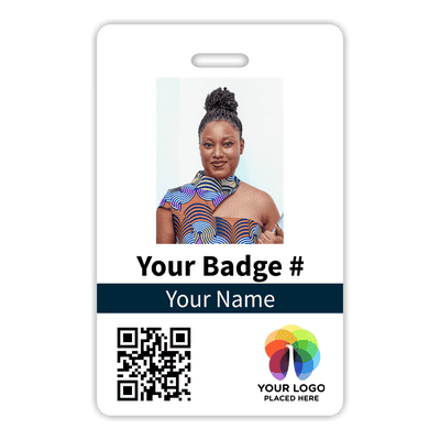 Vertical Photo ID Card with QR Code
