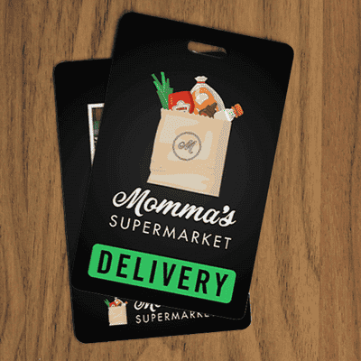 Black Custom Full Color Delivery Shopper Photo ID  - alternate view