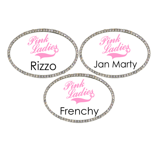 Pink Ladies Costume Name Tag Set