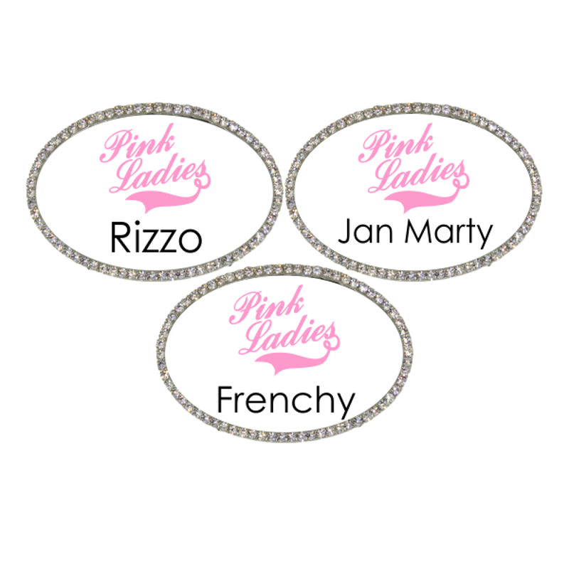 Pink Ladies Costume Name Tag Set