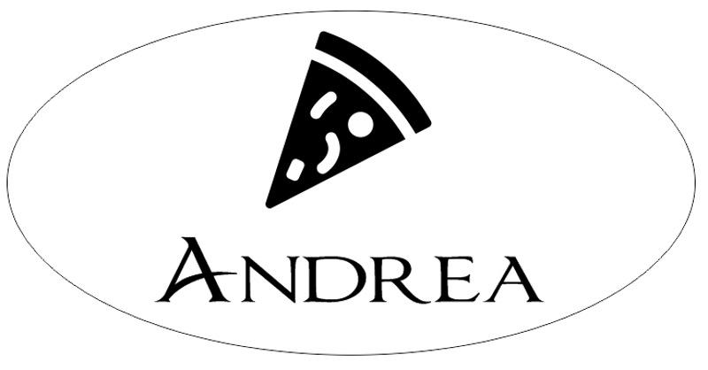 1 Line Italian Restaurant Oval Name Badge C