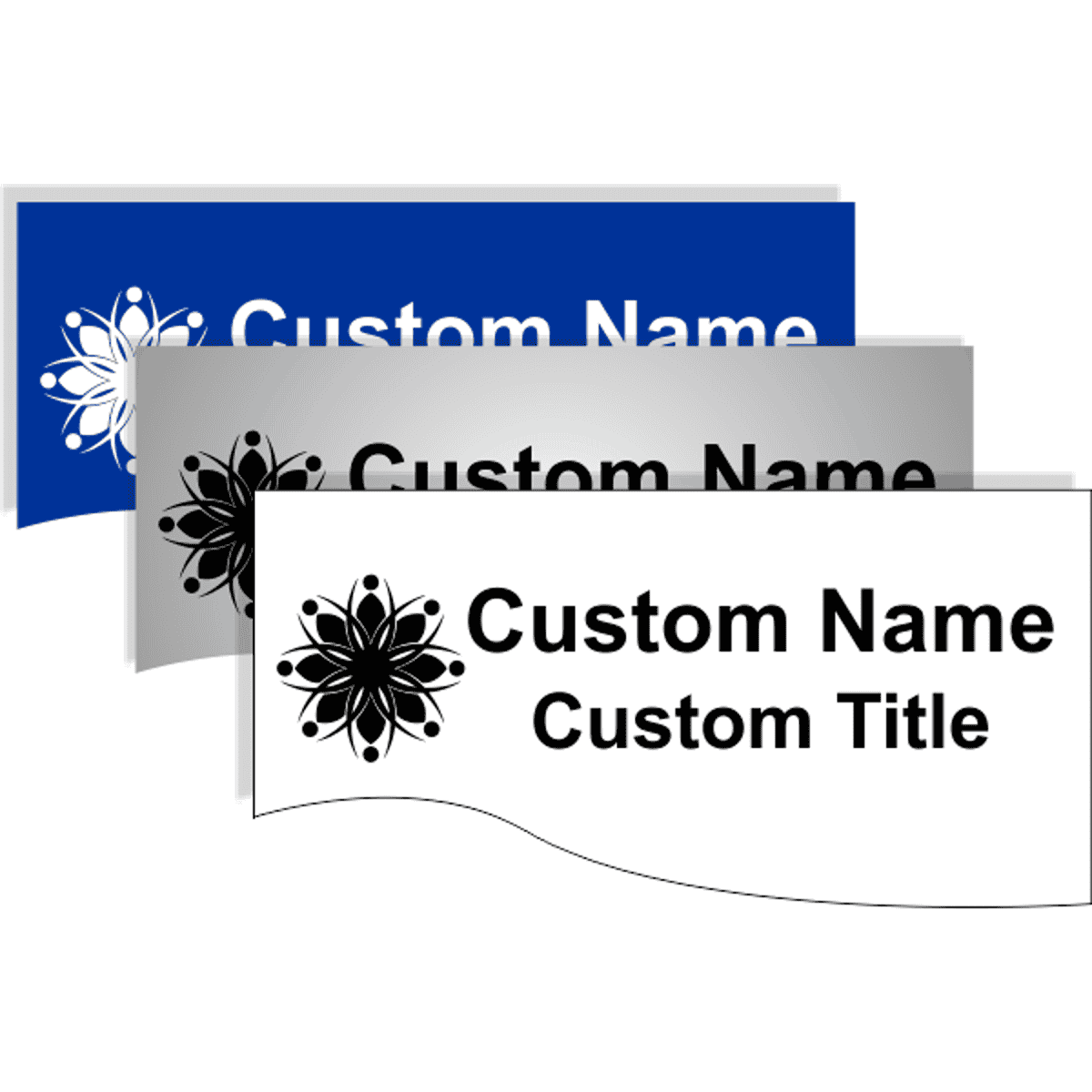 Plastic Engraved Wave Shaped Sign Insert Only - 3.25" x 8"