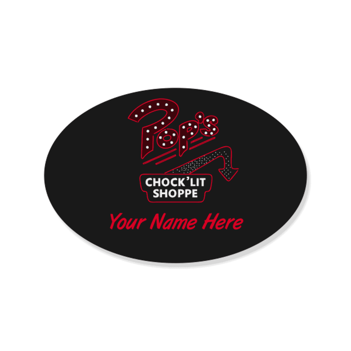 Pop's Chock'Lit Shoppe Costume Name Tag