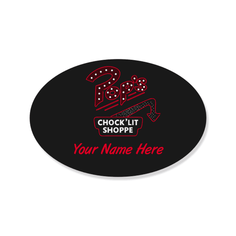 Pop's Chock'Lit Shoppe Costume Name Tag