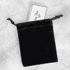 Black Velvet Pouch 3X4 Nametag Inserted