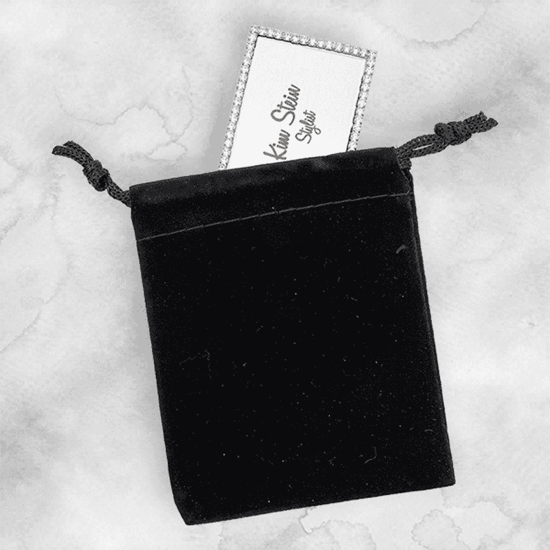 Black Velvet Pouch 3X4 Nametag Inserted