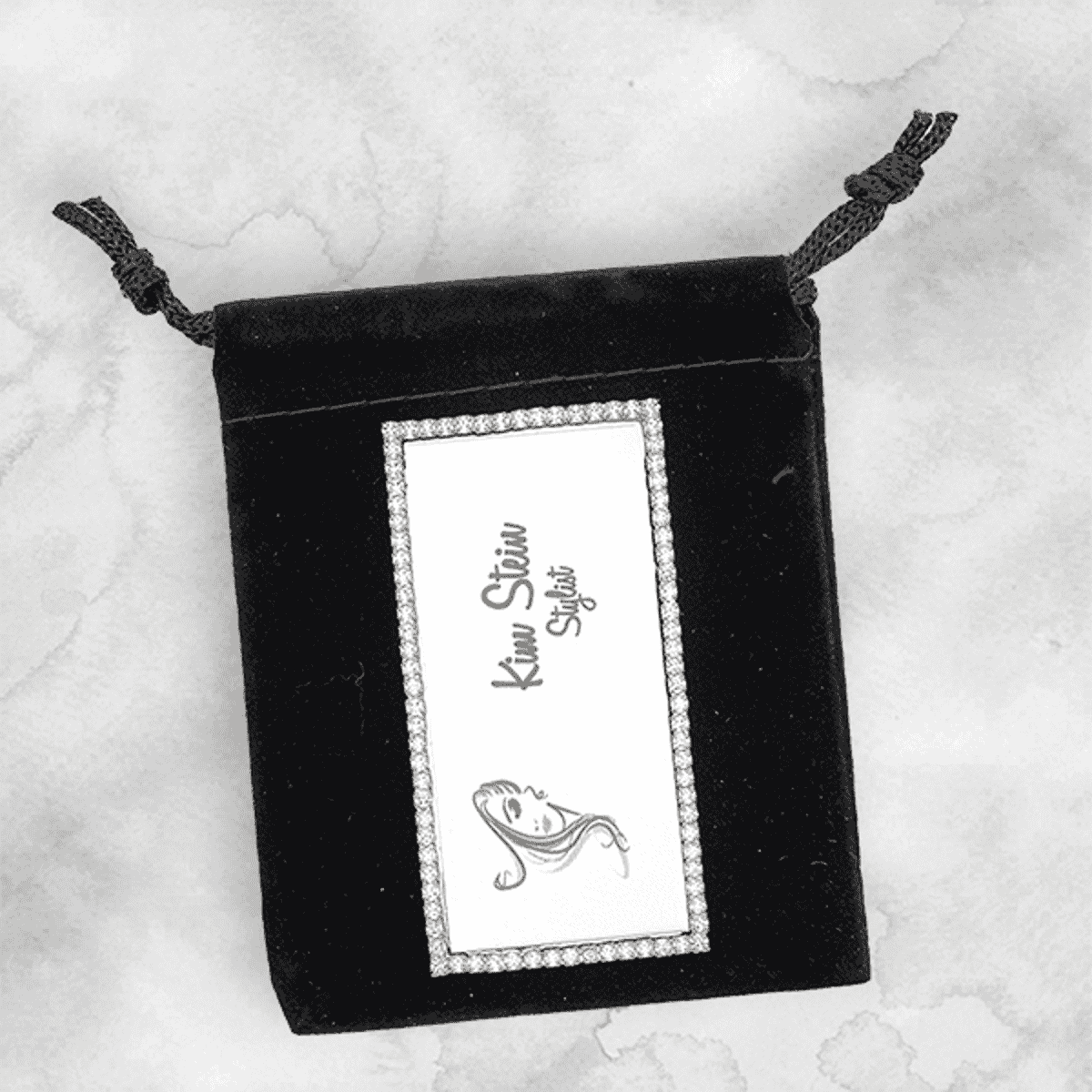 Black Velvet Pouch 3X4 Nametag on Top
