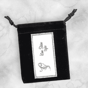 Black Velvet Pouch 3X4 Nametag on Top