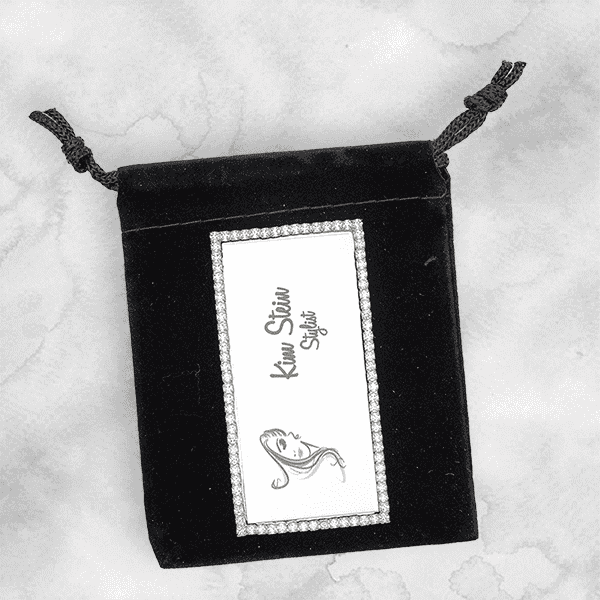 Black Velvet Pouch 3X4 Nametag on Top
