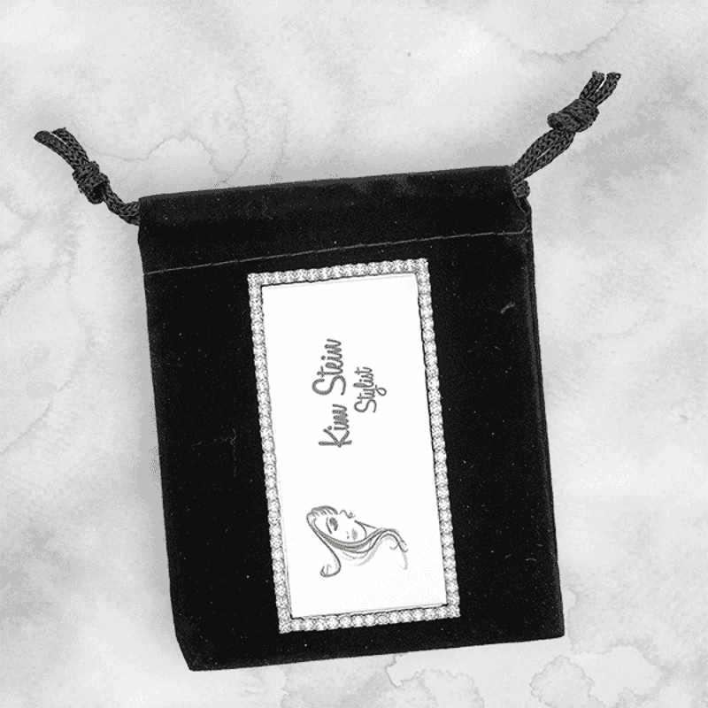 Black Velvet Pouch 3X4 Nametag on Top