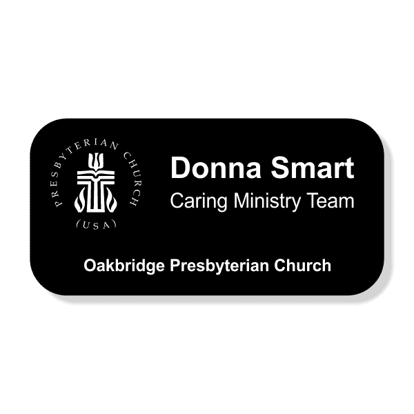 Presbyterian Engraved Large Rectangle Name Tag 