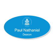 Presbyterian Engraved Oval Name Tag 