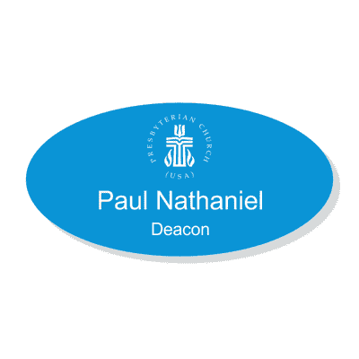 Presbyterian Engraved Name Tag - Oval