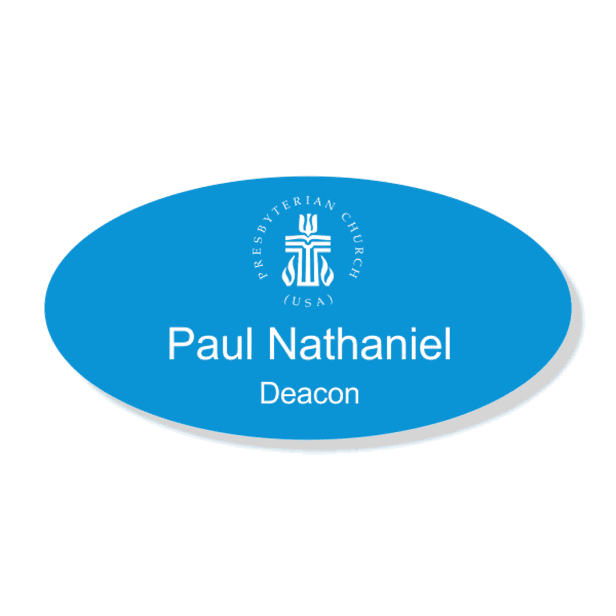 Presbyterian Engraved Name Tag - Oval