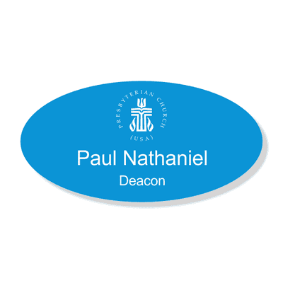 Presbyterian Engraved Name Tag - Oval
