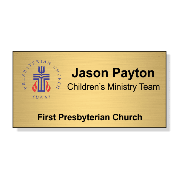 Presbyterian Full Color Rectangle Name Tag - 1.5" X 3"