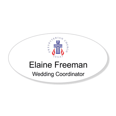 Presbyterian Full Color Name Tag - Oval
