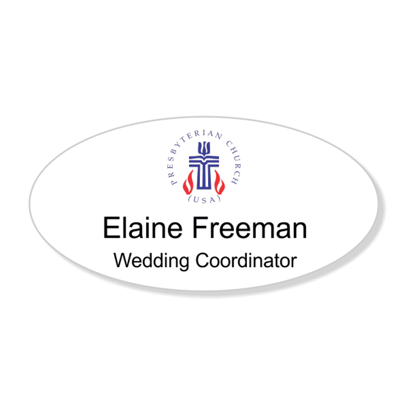 Presbyterian Full Color Name Tag - Oval